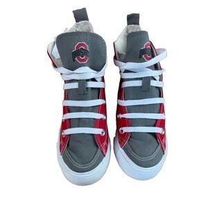 Skicks Ohio State Buckeyes High Top Sneakers Red Grey Womens 6 Youth 4